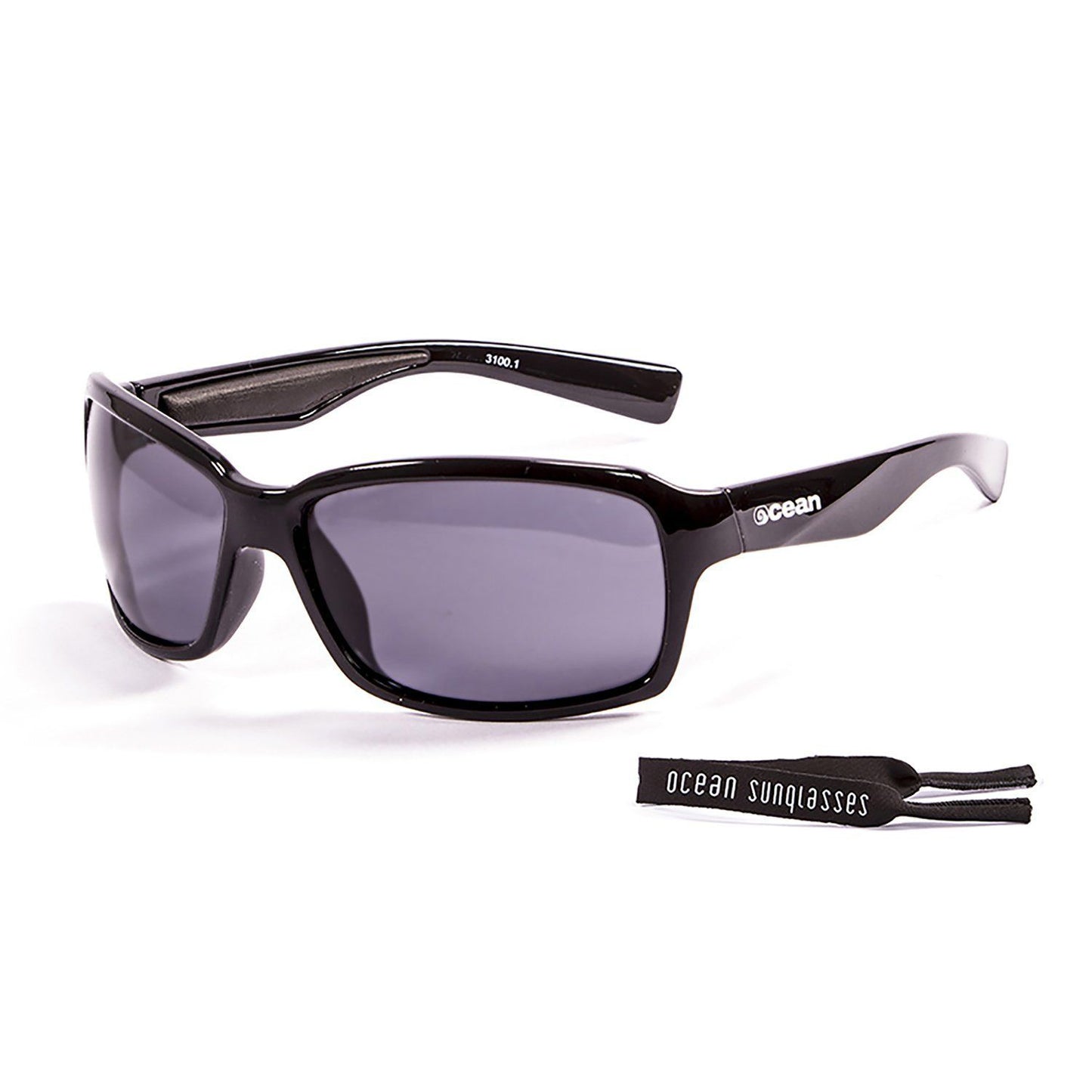 OCEAN VENEZIA Polarized Sunglasses Kiteboarding Surf Water Sports (Frame Shiny Black, Lens Smoke)