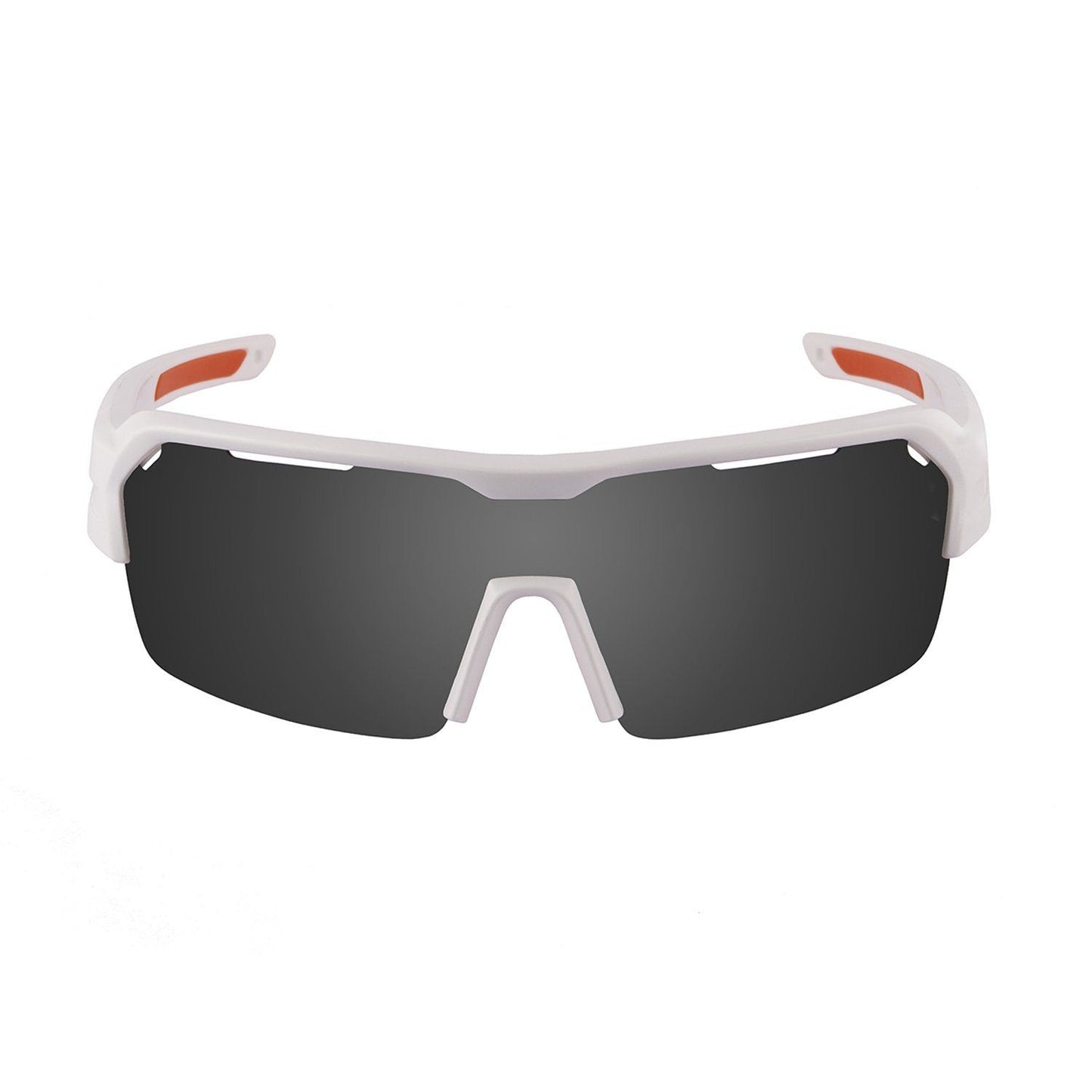 OCEAN RACE Polarized Sunglasses Cycling & Running Water Sports (Frame Matte White, Lens Smoke)