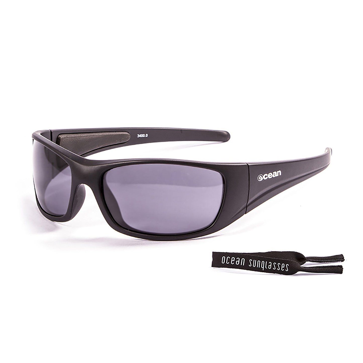 OCEAN BERMUDA Polarized Sunglasses Kiteboarding Surf Water Sports (Frame Matte Black, Lens Smoke)