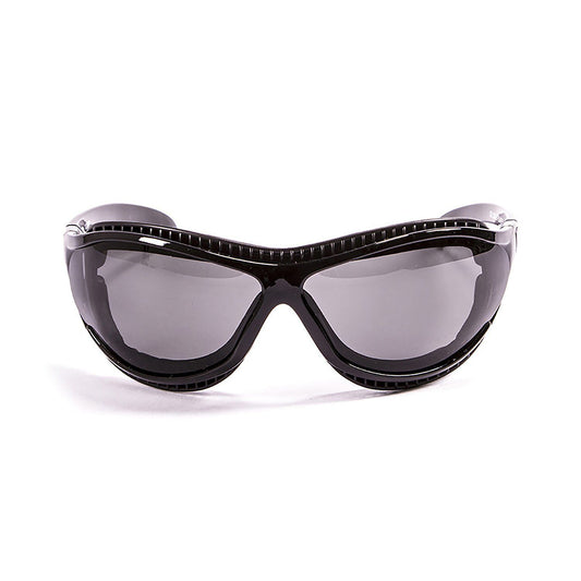 OCEAN TIERRA DE FUEGO Polarized Sunglasses Kiteboarding Surf Water Sports (Frame Shiny Black, Lens Smoke)