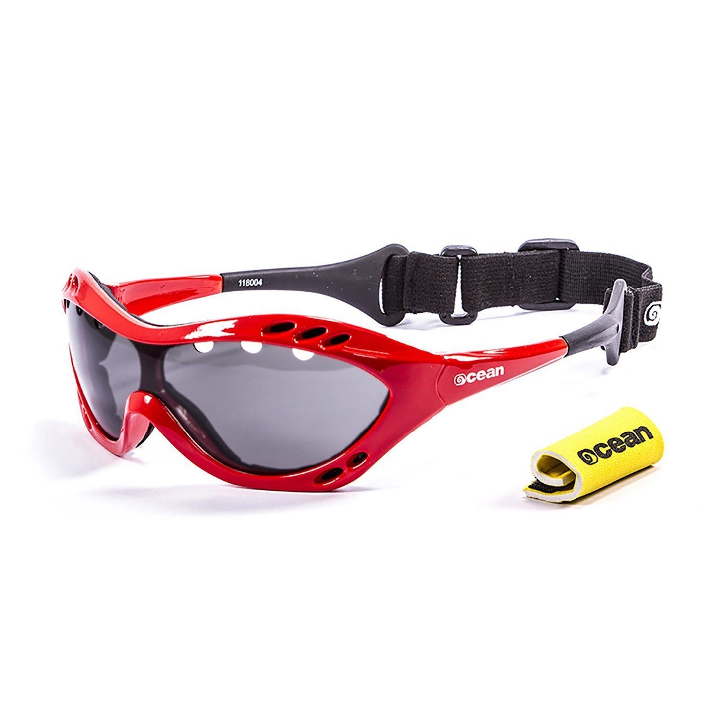OCEAN COSTA RICA Polarized Sunglasses Kiteboarding & Water Sports (Frame Matte Red, Lens Smoke)