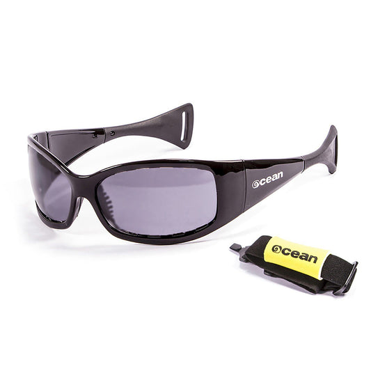 OCEAN MENTAWAY Polarized Sunglasses Kiteboarding Surf Water Sports (Frame Shiny Black, Lens Smoke)