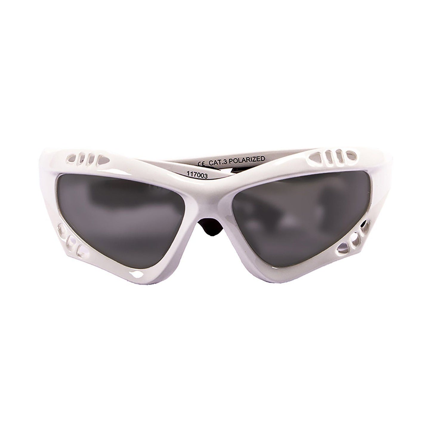 OCEAN AUSTRALIA Polarized Sunglasses Kiteboarding & Water Sports (Frame Shiny White, Lens Smoke)