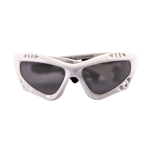 OCEAN AUSTRALIA Polarized Sunglasses Kiteboarding & Water Sports (Frame Shiny White, Lens Smoke)
