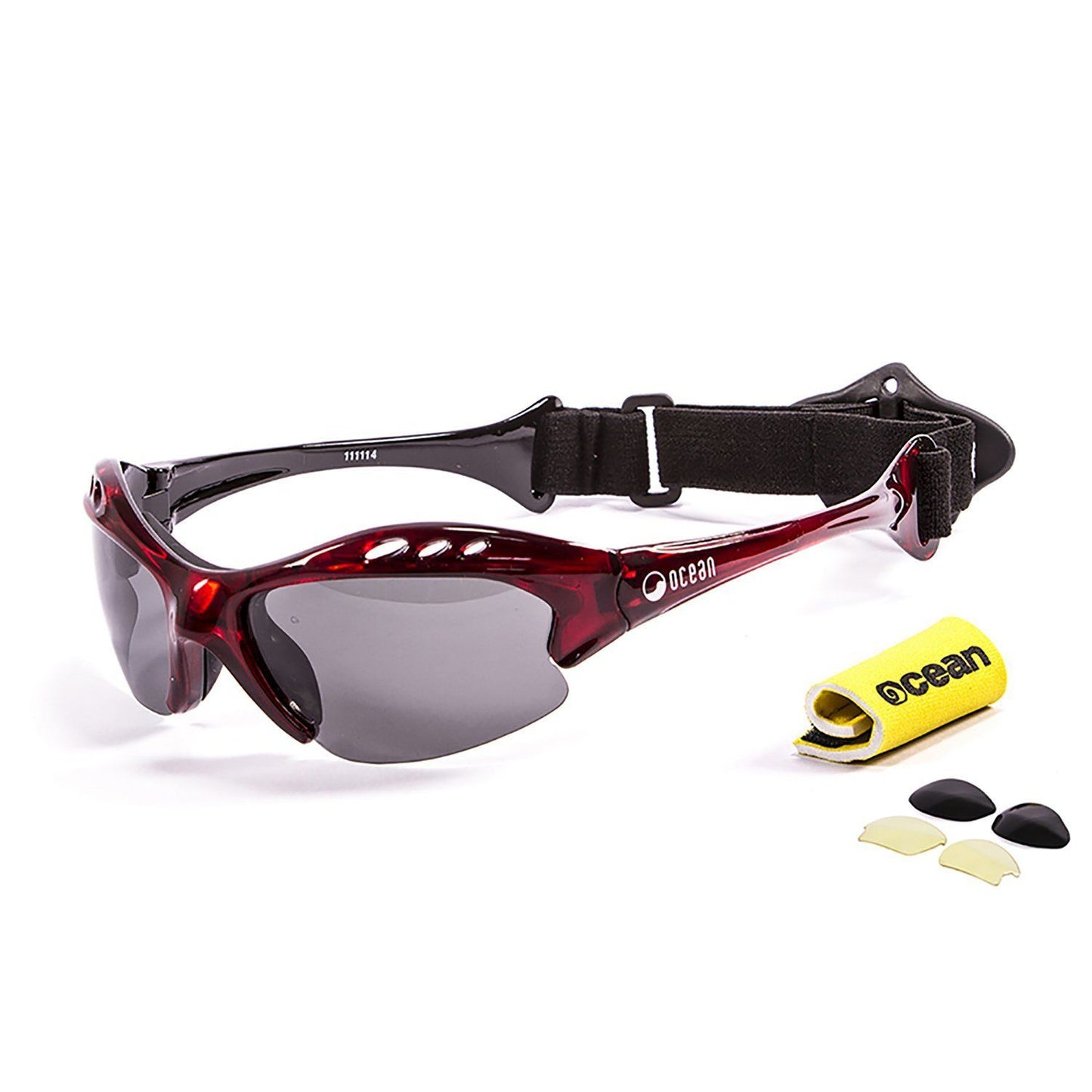 OCEAN MAURICIO Polarized Sunglasses Kiteboarding Surf Water Sports (Frame Red, Lens Smoke)
