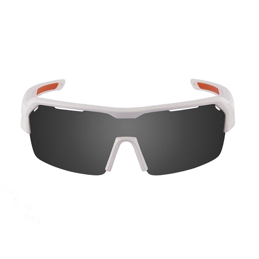 OCEAN RACE Polarized Sunglasses Cycling & Running Water Sports (Frame Matte White, Lens Smoke)