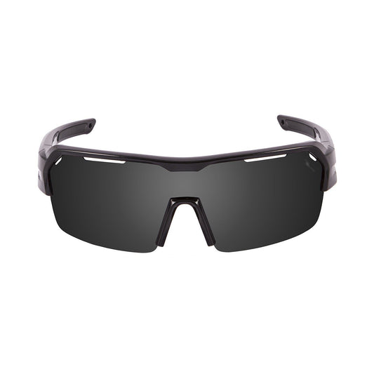 OCEAN RACE Polarized Sunglasses Cycling & Running Water Sports (Frame Shiny Black, Lens Smoke)