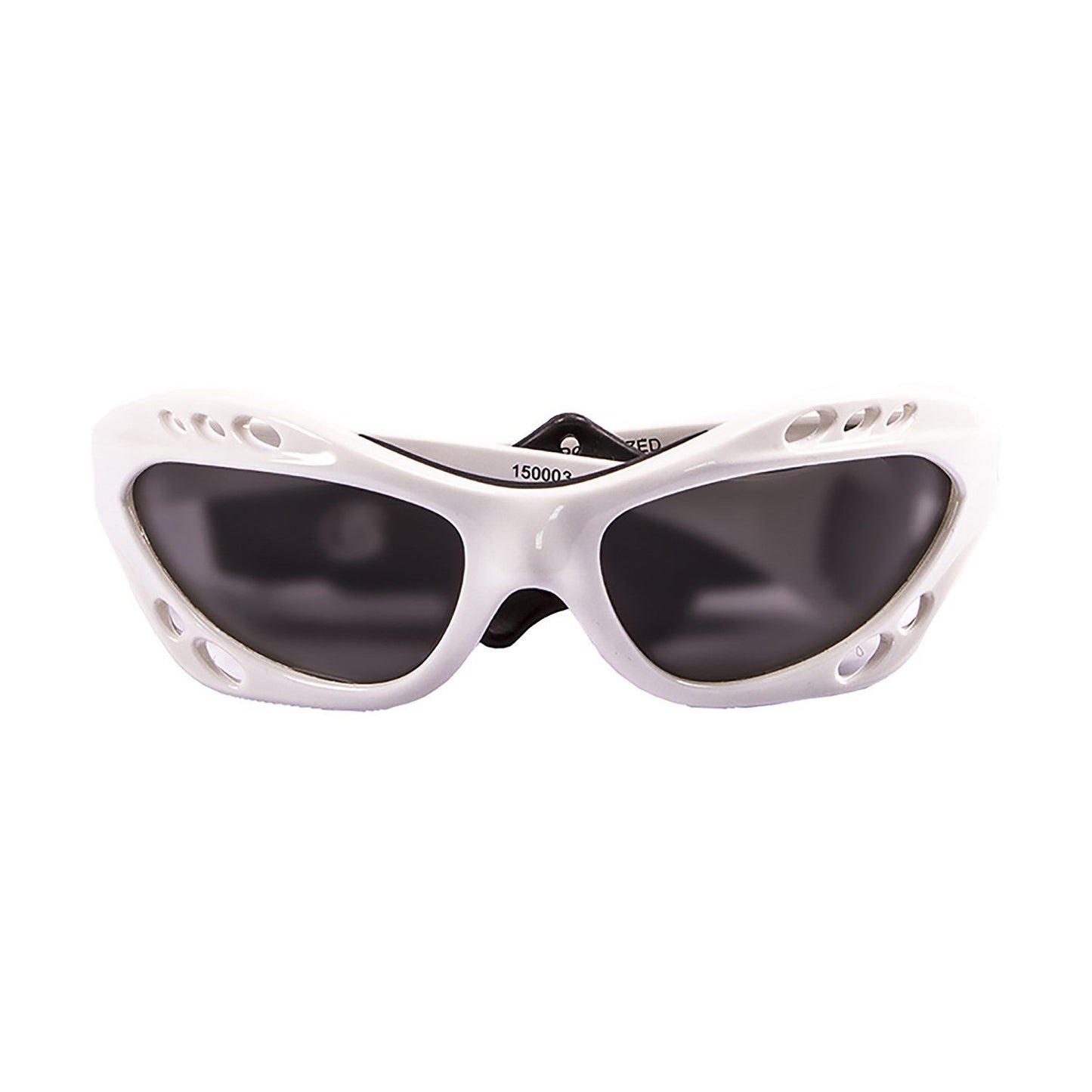 OCEAN CUMBUCO Polarized Sunglasses Kiteboarding & Water Sports (Frame Shiny White, Lens Smoke)